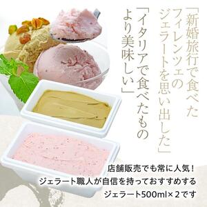 【数量限定】ジェラート 500ml×2種 食べ比べ  シチリア産 ピスタチオ TAROいちごミルク【大容量 アイス 業務用 セット 合計 1リットル スイーツ 人気 デザート 冷凍 氷菓子 家族 ファ