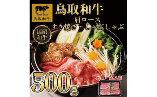 【12か月定期便】鳥取和牛肩ロースすき焼きしゃぶしゃぶ用500g 373