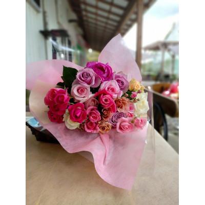 ふるさと納税 杵築市 『天使のバラ』薔薇だけのミニ丈ブーケ(ピンク系)Lサイズ |  | 02