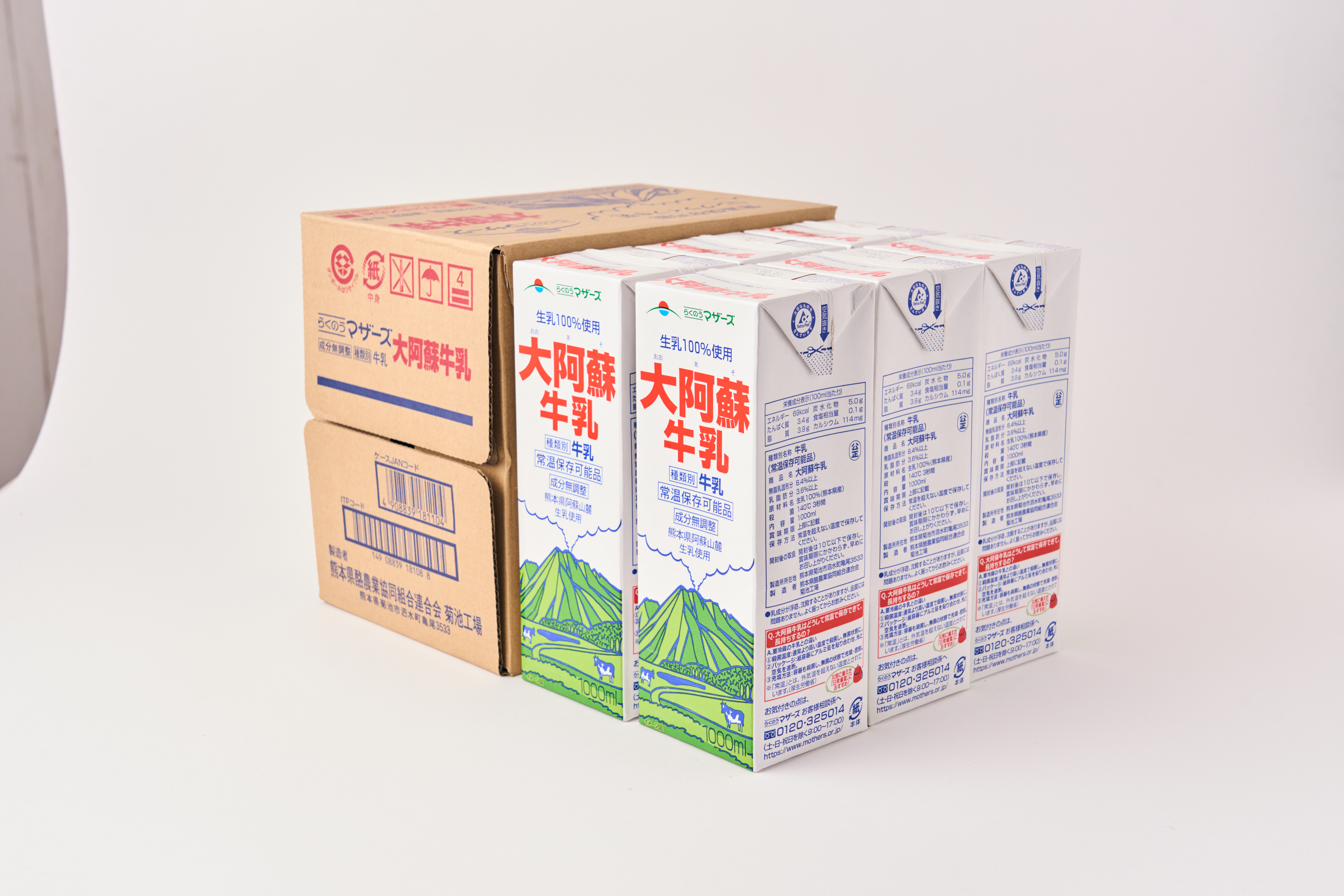 大阿蘇 牛乳 1L×6本 計6L 紙パック ミルク 成分無調整牛乳 生乳