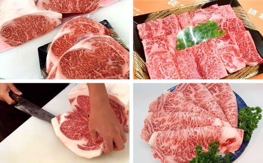 博多和牛のサーロインすき焼き用（約650g）と焼肉用（約650g）の詰め合わせ