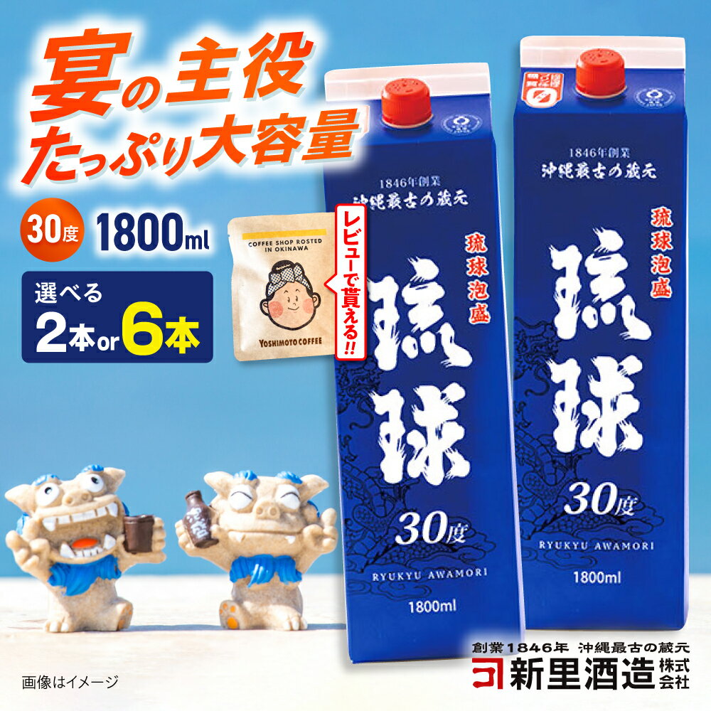 【ふるさと納税】【選べる内容量】 琉球泡盛 琉球パック 30度 1800ml 泡盛 焼酎 地酒 お酒 ギフト 沖縄市 / 新里酒造株式会社 [BCAS006] 焼酎 泡盛 1800ml