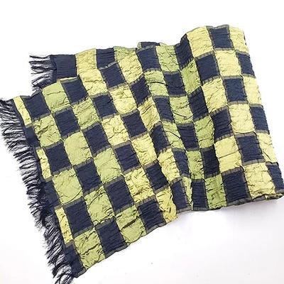 ふるさと納税 京都市 【Kyoto SILK Hannari】西陣織兵児帯　市松《黒・黄》