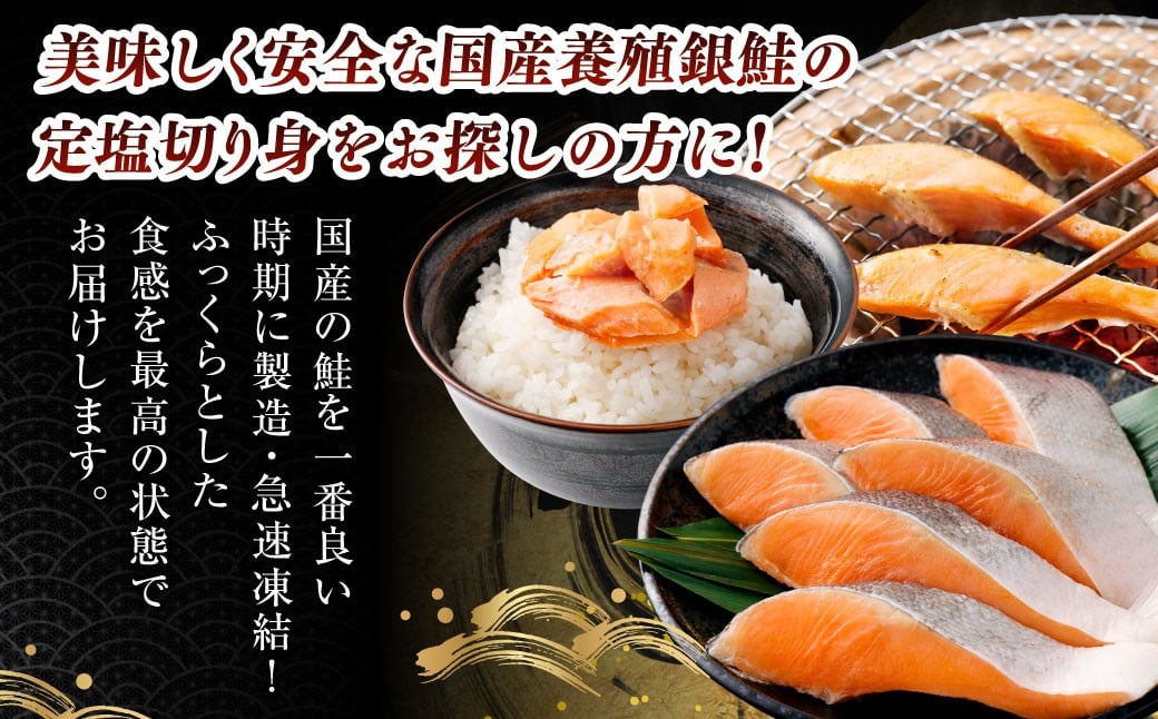 国産 定塩銀鮭切り身 合計約2kg （約1kg×2パック）