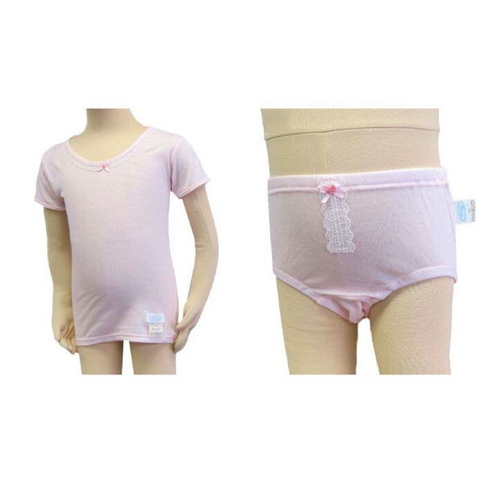 【ふるさと納税】 Fleepガールズインナー　ピーチセット（半袖）1セット ／ 綿100％ キッズ 肌着 下着 アンダーウェア 日本製 送料無料 埼玉県 No.530