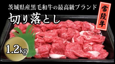 茨城県産黒毛和牛の最高級ブランド常陸牛切り落とし1.2kg 牛肉 和牛 国産 茨城県産[BQ008sa]