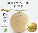 【ふるさと納税】メロン めろん『 クラウンメロン 白等級 特大玉 1玉 』（1.5 kg以上 糖度13度以上 ）ギフト化粧箱入り 〔 マスクメロン 特大 高級メロン 果物 フルーツ 静岡 青肉 メロン 掛川市 GABA 〕