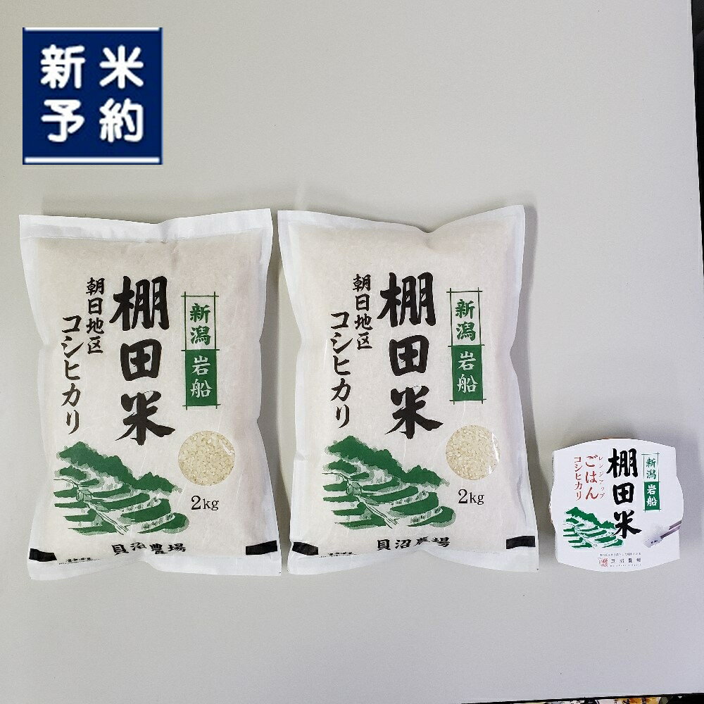 【ふるさと納税】【新米受付・令和7年産米】【定期便】【お届け回数が選べる】新潟県村上市岩船産 棚田米コシヒカリ 1回あたり 4kg（2kg×2袋）+パックごはん(150g×1個) 2・3・4・5・6・12回 1067141N | 毎月 お米 白米 ご飯 こしひかり 精米 村上市