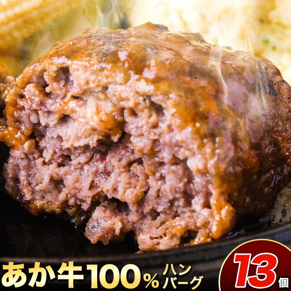 【ふるさと納税】 熊本県産あか牛100%生ハンバーグ 140g×13個入り 合計1820g 1.82kg以上《30日以内に出荷予定(土日祝除く)》熊本県産あか牛 バイキングベーカリー 冷凍