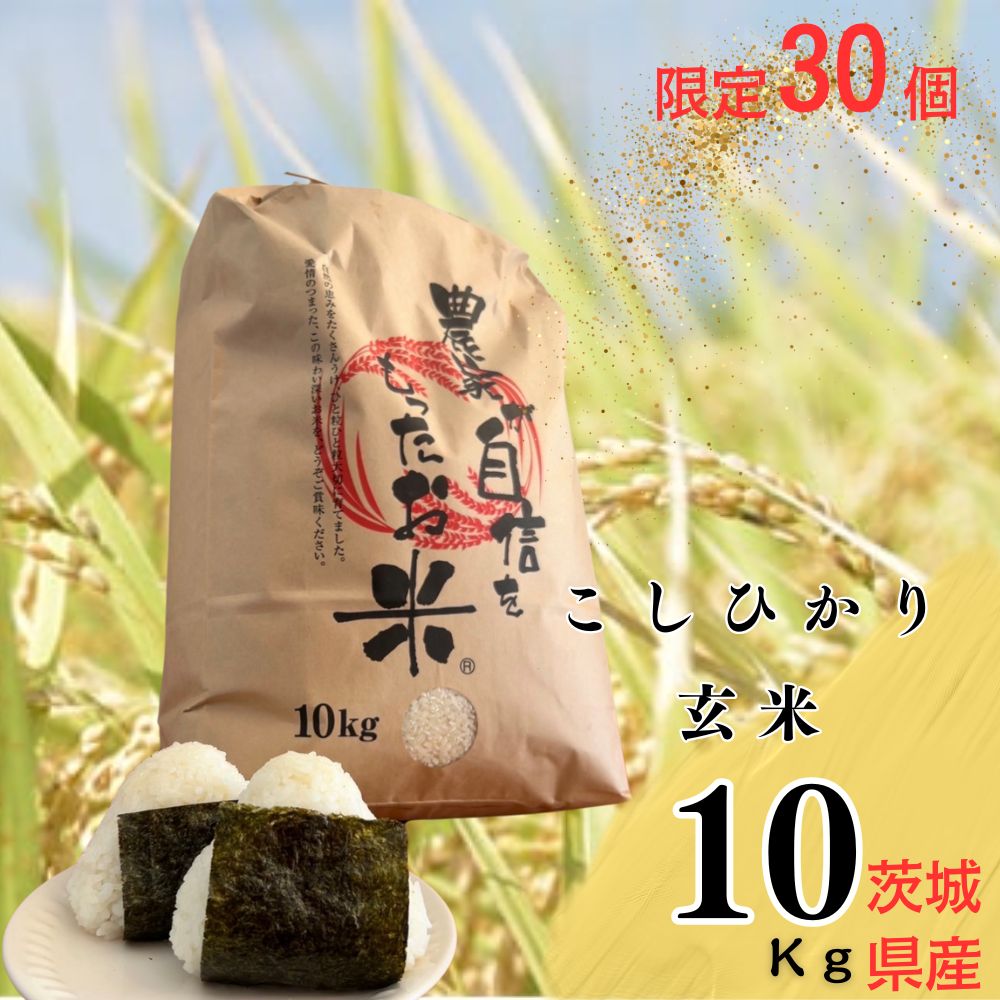 【ふるさと納税】【令和7年産】限定30個「300年のお米」茨城県産コシヒカリ10kg 玄米 | 栄養 お米 こしひかり こめ ご飯 おむすび おにぎり 茨城 常総