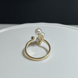 【奄美パール】天然真珠 5mm K18 イエローゴールドリング 2127