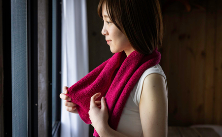 【おぼろタオル】100年の極-modern style-/フェイスタオル3枚 ラディッシュレッド