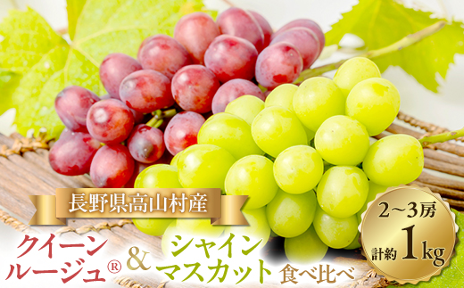 
            シャインマスカット・クイーンルージュ(R)セット 2～3房(約1kg)【1636249】
          