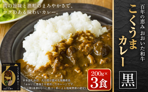 
百年の恵み おおいた和牛こくうまカレー(黒) 3個セット
