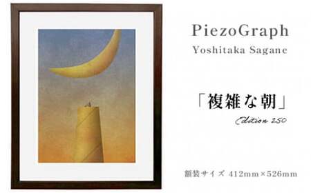 相根良孝 ピエゾグラフ 絵画「複雑な朝」 額装サイズ412mmx526mm 額縁付き / アート インテリア ギフト 綾部市 / plandoo［BSAK054］