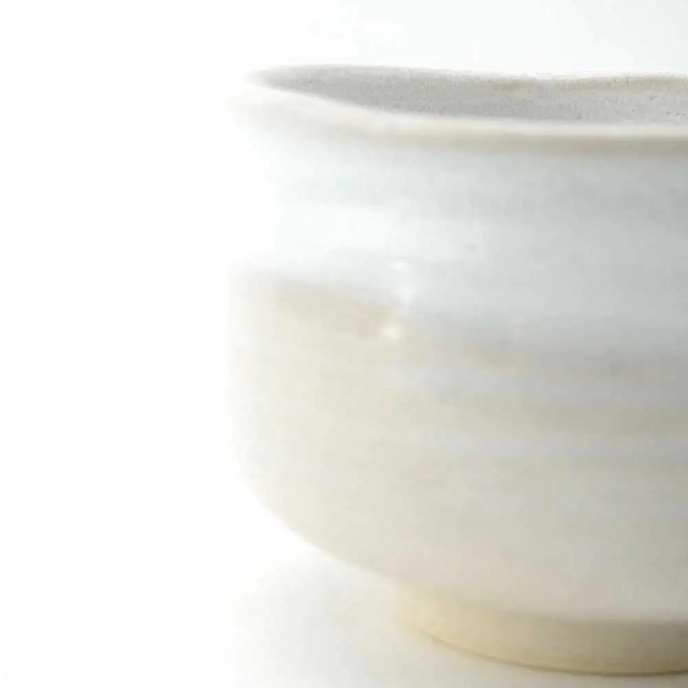 【波佐見焼】Folk Design 野点抹茶碗 白釉白唐津流し 1点【玉有】[IE50]