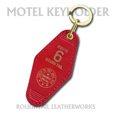 ふるさと納税 ひたちなか市 ラフテール【栃木レザー製牛革使用　モーテルキーホルダー】レッド×ブラス