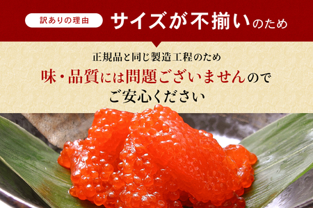 〈9月配送〉【訳あり】紅鮭塩筋子250g すじこ 規格外 不揃い 小分け 人気 北海道 R002-055-09