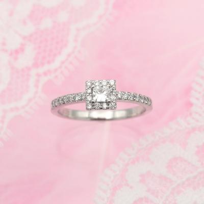 ふるさと納税 甲府市 PT900 プリンセスカットダイヤモンド リング　HR-009176 |  | 01