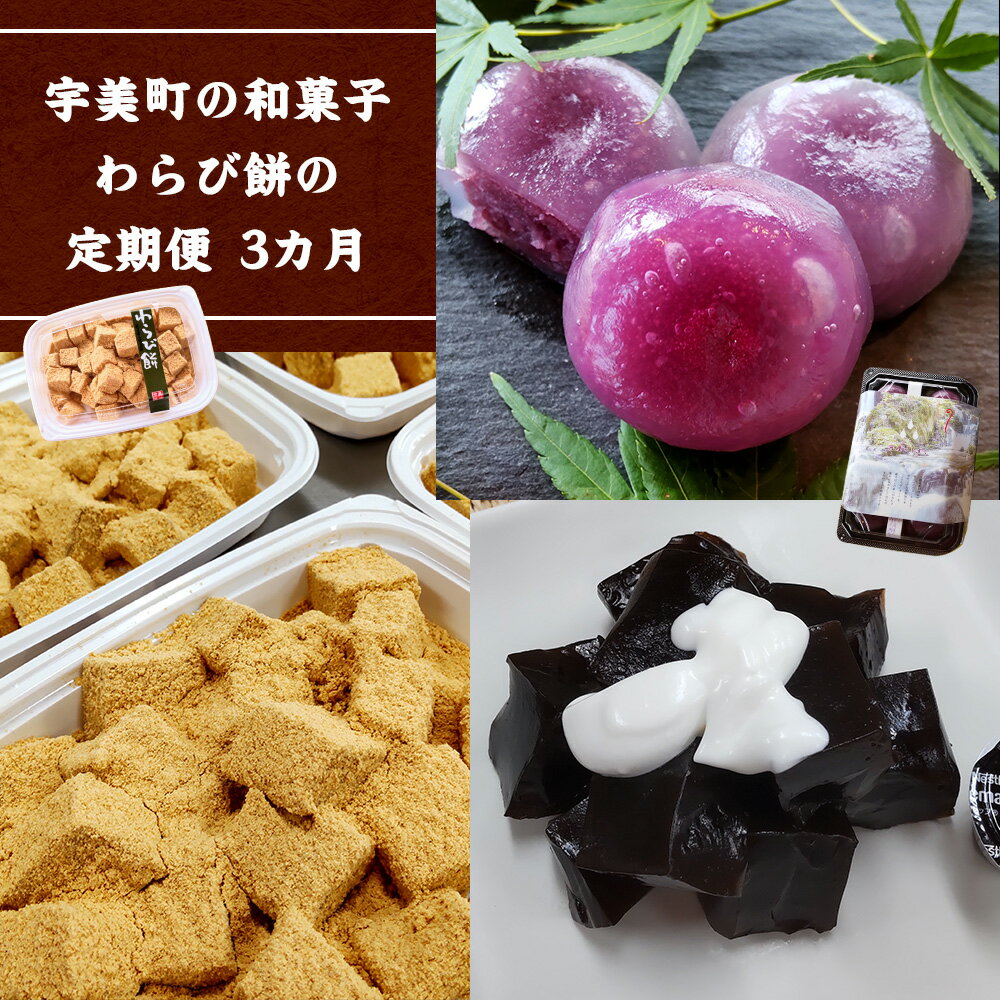 【ふるさと納税】和菓子 わらび餅 3回 定期便 河原のしずく 6個入4個 珈琲わらび餅 100g入り 8個 わらび餅 黒みつ付 250g 4個 [アイライズ工房 福岡県 宇美町 um40azo730006] わらびもち コーヒー 珈琲 黒蜜 黒みつ