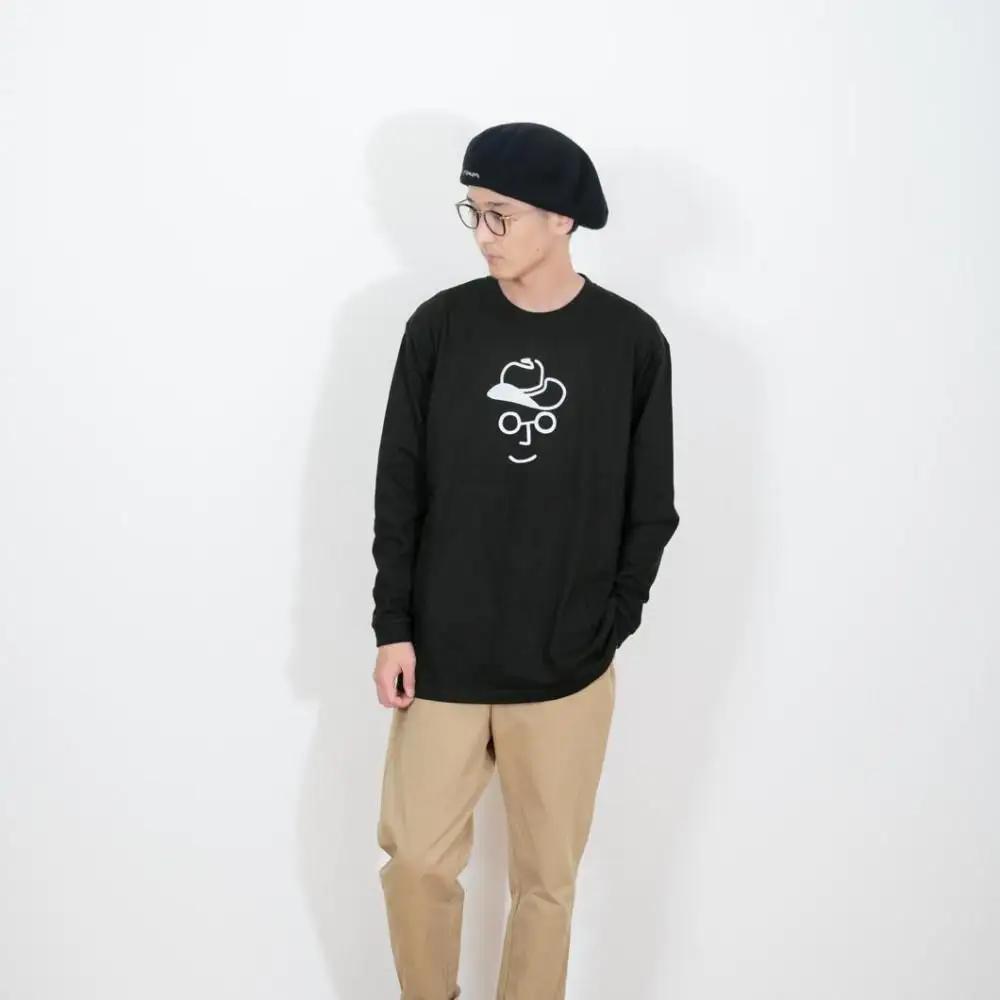 《3》【KEYMEMORY 鎌倉】カウボーイハットイラストロングTシャツ BLACK