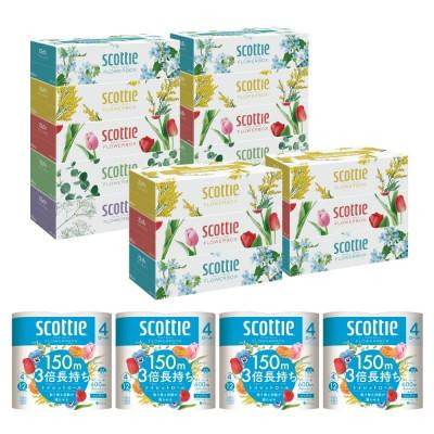 ふるさと納税 八代市 【毎月定期便】スコッティティシュー5箱P×2+3箱P×2+トイレット4ロール(シングル)P×4全3回 |  | 01