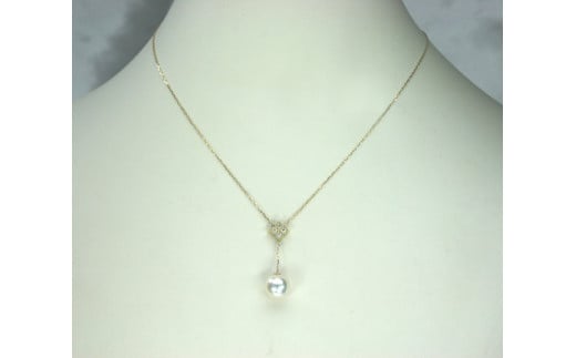 279K18あこや　ダイヤペンダントネックレス　8.5mmUP　パール　パールアクセサリー　真珠　アコヤ真珠　本真珠　アクセサリー　ジュエリー　伊勢市　伊勢志摩　ギフト　贈り物　宝石　K18　ネックレ