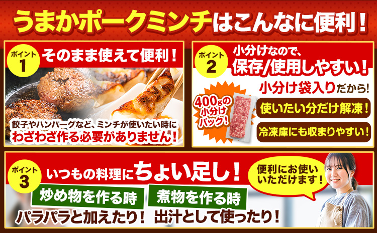 【最速出荷】熊本うまかポークミンチ 【 全パックミンチ 】 計4.0kg 約400g前後×10袋  《1-5営業日以内に出荷予定(土日祝除く)》 冷凍 豚 個別 個別包装 大容量 ブタ 豚肉 小分け 