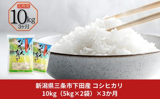 [定期便10kg (5kg×2袋) ×3ヶ月] コシヒカリ 新潟県三条市下田産 こしひかり 計30kg 令和7年産米 3か月 (3ヵ月) 連続でお届け  [JAえちご中越]【046S007】