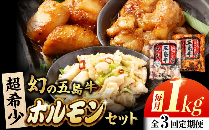
                  【3回定期便】幻の五島牛ホルモン 1kg 味付け有り・無しセット 五島市/ごとう農業協同組合 [PAF094] 牛肉 和牛 国産 ホルモン ほるもん 牛ホルモン 冷凍 五島牛 鍋 焼き肉 長崎県 
                