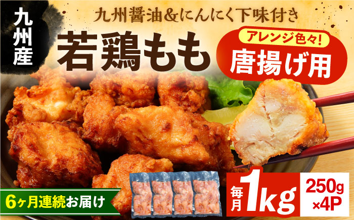 
                  【全6回定期便】お肉屋の唐揚げ 1kg 九州産若鶏モモ肉・ニンニク使用《豊前市》【くり助】[VAJ014] 揚げるだけ 簡単 惣菜 おつまみ 味付き 国産 唐揚げ 鶏肉 冷凍 冷凍からあげ 鶏もも肉 鶏もも 弁当 karaage カラアゲ 唐揚げ から揚げ 唐揚 国産鶏 鶏 モモ 鶏モモ もも モモ 福岡県
                