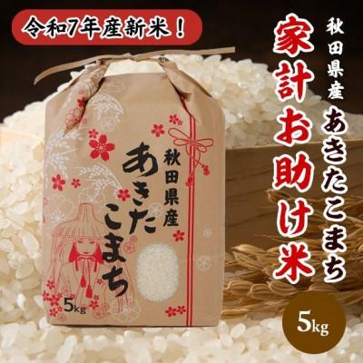 ふるさと納税 潟上市 新米!令和7年産 秋田県産あきたこまち 家計お助け米(精米)5kg