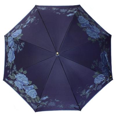 ふるさと納税 富士河口湖町 槙田商店【晴雨兼用】長傘 ”絵おり”  薔薇と葡萄  紺 |  | 01