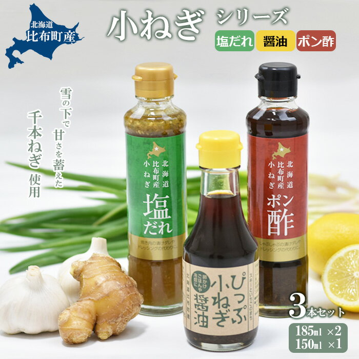 【ふるさと納税】小ねぎ3本セット　小ねぎしょう油　小ねぎポン酢　小ねぎ塩だれ