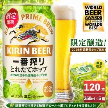 キリン 一番搾り とれたてホップ 生ビール 350ml×24本 5ケース【複数個口で配送】【4091266】