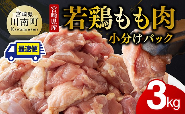 ※発送月が選べる※ 【小分け】宮崎県産若鶏　もも肉計3kg（250g×12袋） 【 鶏 肉 鶏肉 国産 モモ 九州産 鳥 小分け 使いやすい 便利 】