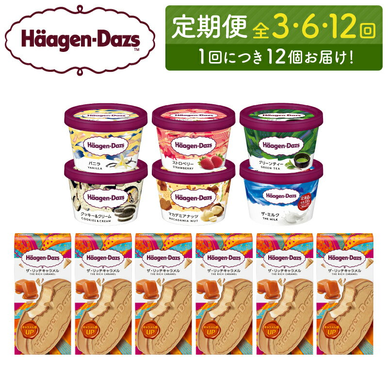 【ふるさと納税】配送回数が選べる ハーゲンダッツ定期便 ミニカップ ＆ クリスピーサンドセット アイスクリーム スイーツ デザート フレーバー バニラ おやつ 定番 高級 人気 おすすめ 浜中町産 牛乳 ミルク お取り寄せ 北海道 冷凍 送料無料