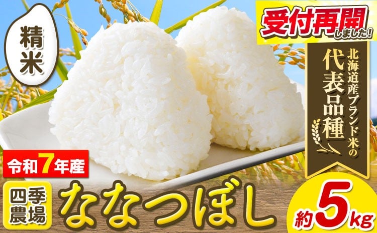 
            [1.3-197]【令和7年産】精米ななつぼし5kg 北海道 当別町 お米 米 精米 《10月末～（収穫出来次第、出荷）》
          