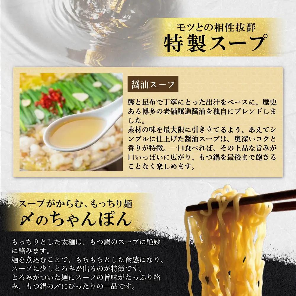 Z08-25 上田商店 博多もつ鍋セット(醤油味 3人前) もつ鍋