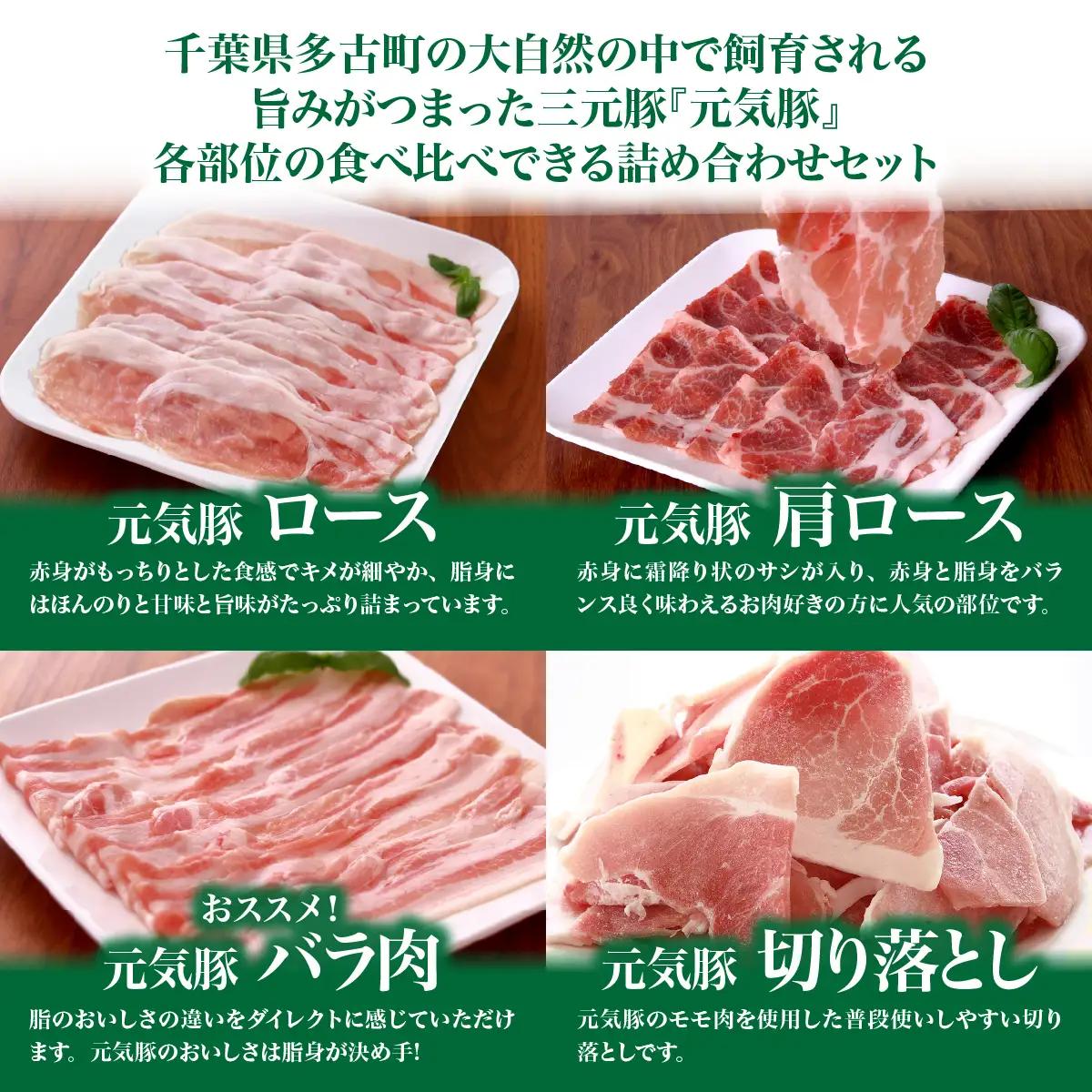 千葉県産豚肉　元気豚 精肉4種セット　1.7kg_元気豚 精肉 セット 千葉県産_【配送不可地域：離島・沖縄県】 TAKB021