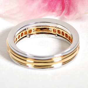 110-9-3 指輪 Pt900 K18YG ダイヤ ブラックダイヤ 0.48ct コンビ リング プラチナ イエローゴールド エタニティ 組み込み 【 f192-ptyg-bd 】