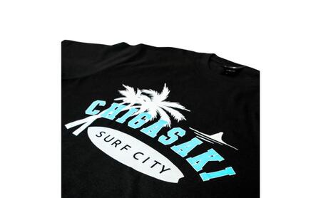 【8/7寄付額変更予定】LOHASTYLE CORDURA天竺 CHIGASAKI 半袖T ブラック オリジナル Tシャツ 半袖 黒 男女兼用 湘南 茅ヶ崎市 神奈川県 L