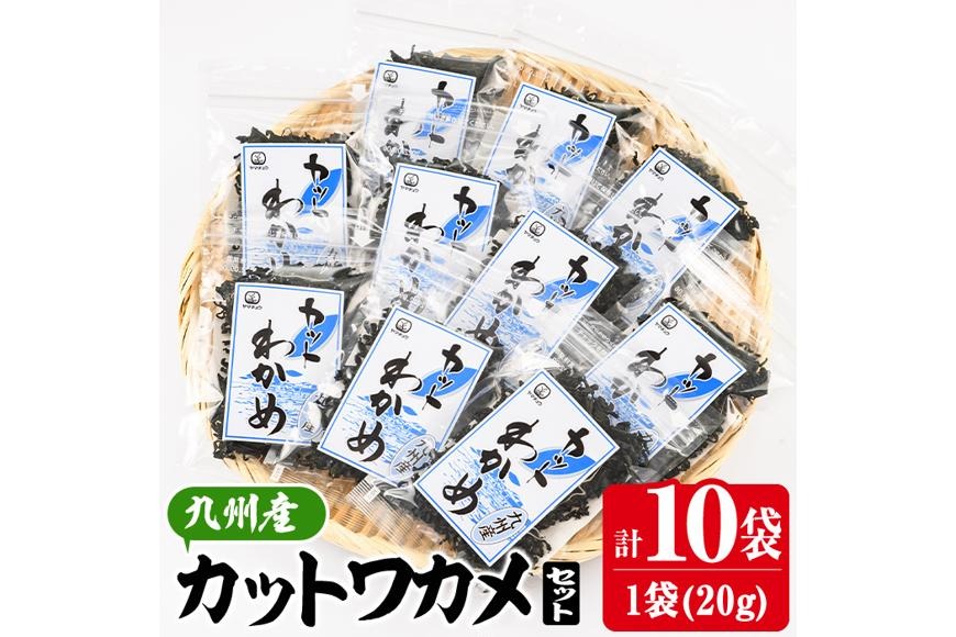  九州産 カットわかめ (計10袋・1袋20g入) 海藻 わかめ 味噌汁 みそ汁 サラダ 酢の物 スープ 国産 九州産 常温 大分県 佐伯市【CW12】【(株)山忠】