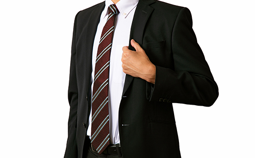 シルク100%　たけとらのフレスコネクタイ　えんじ・茶ストライプ　ふるさと納税限定　ギフト・父の日に