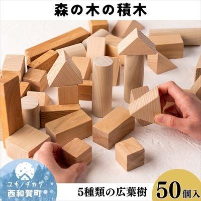 ふるさと納税 西和賀町 【イニシャル刻印】森の木の積木50個入り【優しい木のおもちゃ】