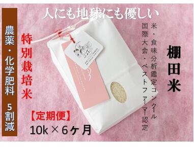 【2025年産新米】【定期便】魚沼コシヒカリ 苗場プリンセス 特別栽培米 農薬化学肥料5割減 精米（10kg）×6回 合計60kg