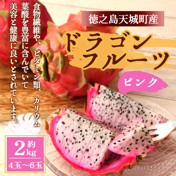 【2026年発送分】鹿児島県 徳之島 天城町産 ピンク ドラゴンフルーツ 約2kg トロピカルフルーツ ピタヤ AJ-5-N