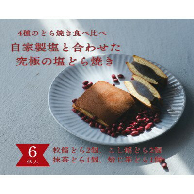 【ふるさと納税】塩どら焼き 専門店 食べ比べ 6個 セット 【25-008-002】湯ノ塩 こしあん つぶあん ほうじ茶 抹茶 どら焼き お菓子 スイーツ デザート お土産 おもたせ 手土産 ご当地 鳥取県 米子市