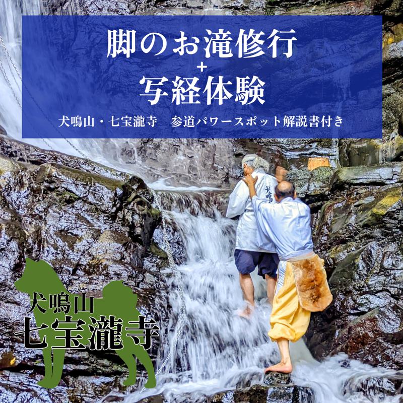 【ふるさと納税】犬鳴山・七宝瀧寺 脚のお滝修行&写経体験&参道パワースポット解説書・参道ガイド（2名様）