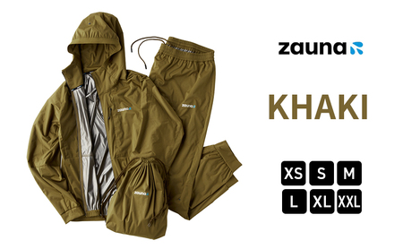 zauna suit / ザウナスーツ　KHAKI　カーキ　着るサウナ ファッション デトックスウェア Ag素材 保温性 セットアップ 静音性 軽量性  Ｍ